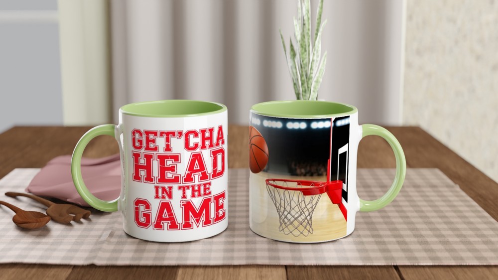 Get'cha Head In The Game Basketball Mug — view 5