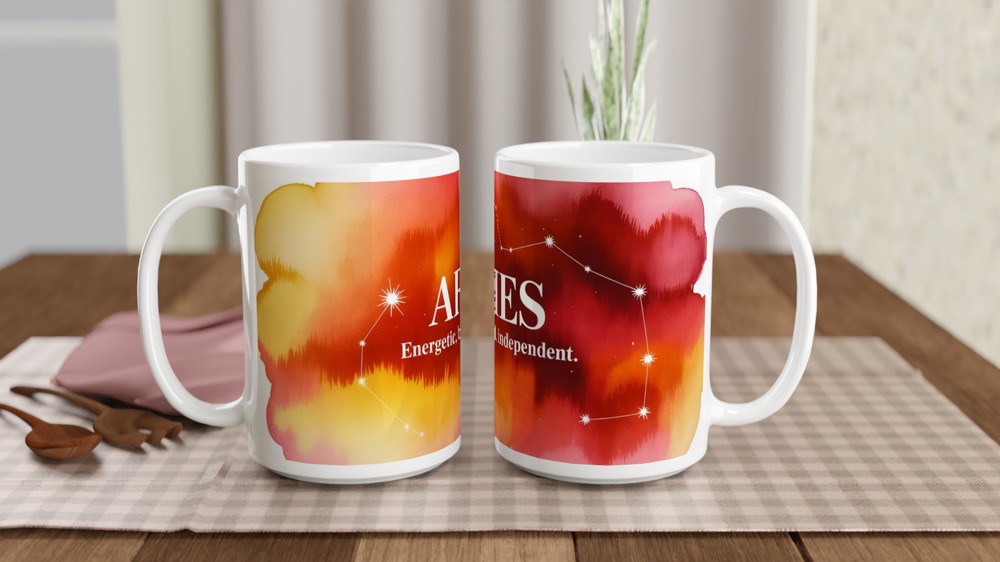Aries Zodiac Mug | Star Sign Constellation Gift | Astrology Birthday Present for Her and Him — view 2