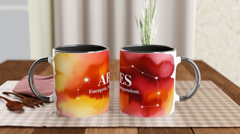 Aries Zodiac Mug | Star Sign Constellation Gift | Astrology Birthday Present for Her and Him — view 9