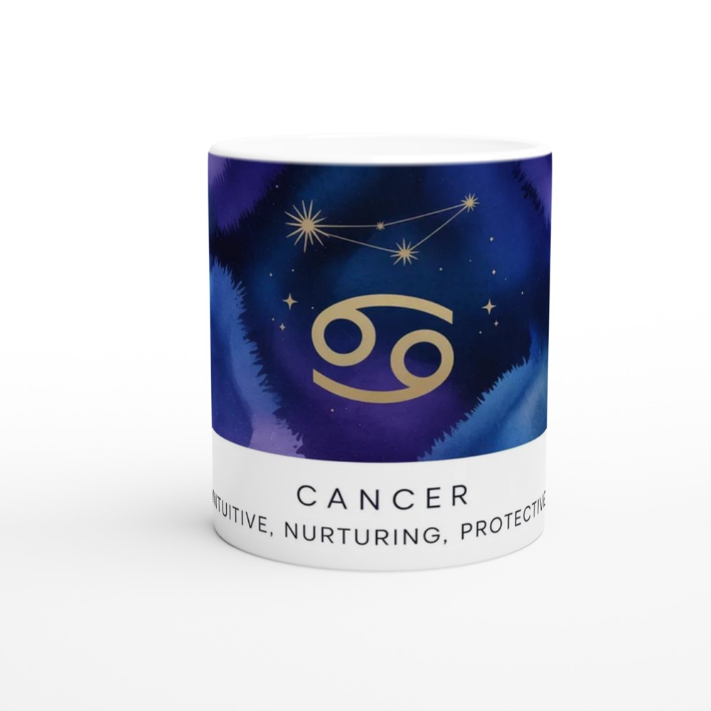 Cancer Zodiac Mug | Astrology Star Sign Gift | Celestial Watercolor Coffee Cup | Birthday Present for Her and Him — view 11