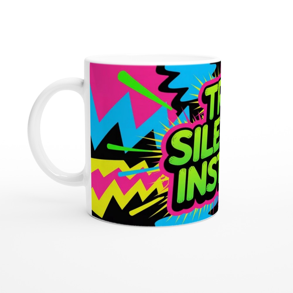 Try Silence Instead Mug | Sassy Quote Coffee Cup | Funny Office Gift for Colleague | Neon Graffiti Present — view 10