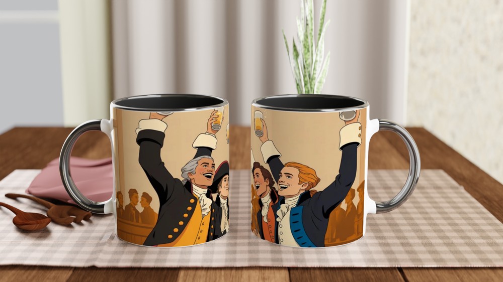 Founding Fathers Beer Toast Colonial Celebration Mug — view 9