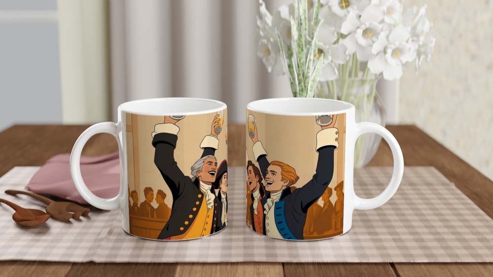 Founding Fathers Beer Toast Colonial Celebration Mug