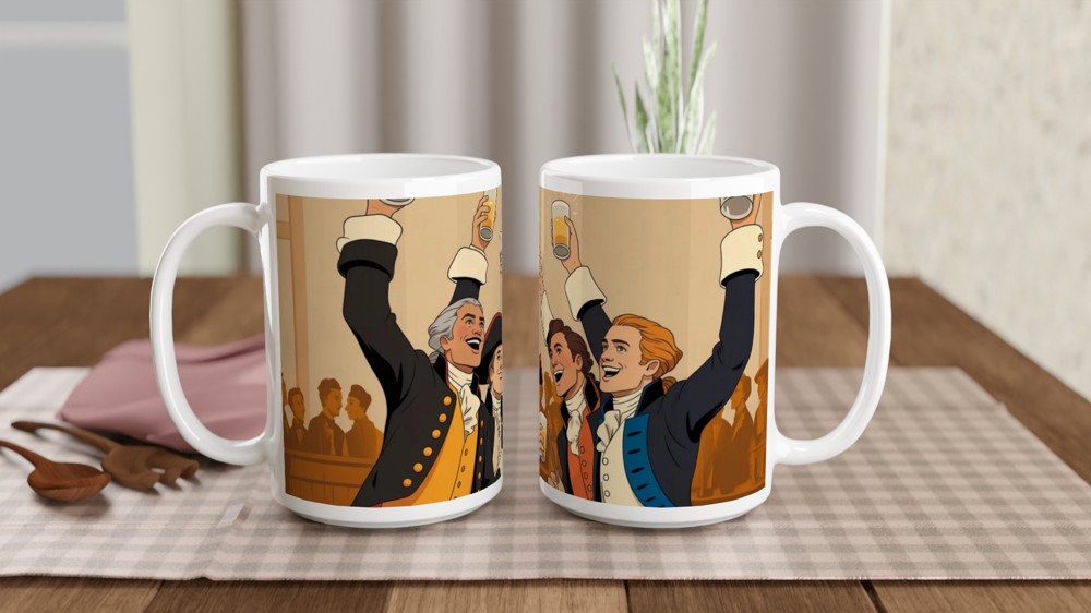 Founding Fathers Beer Toast Colonial Celebration Mug — view 2