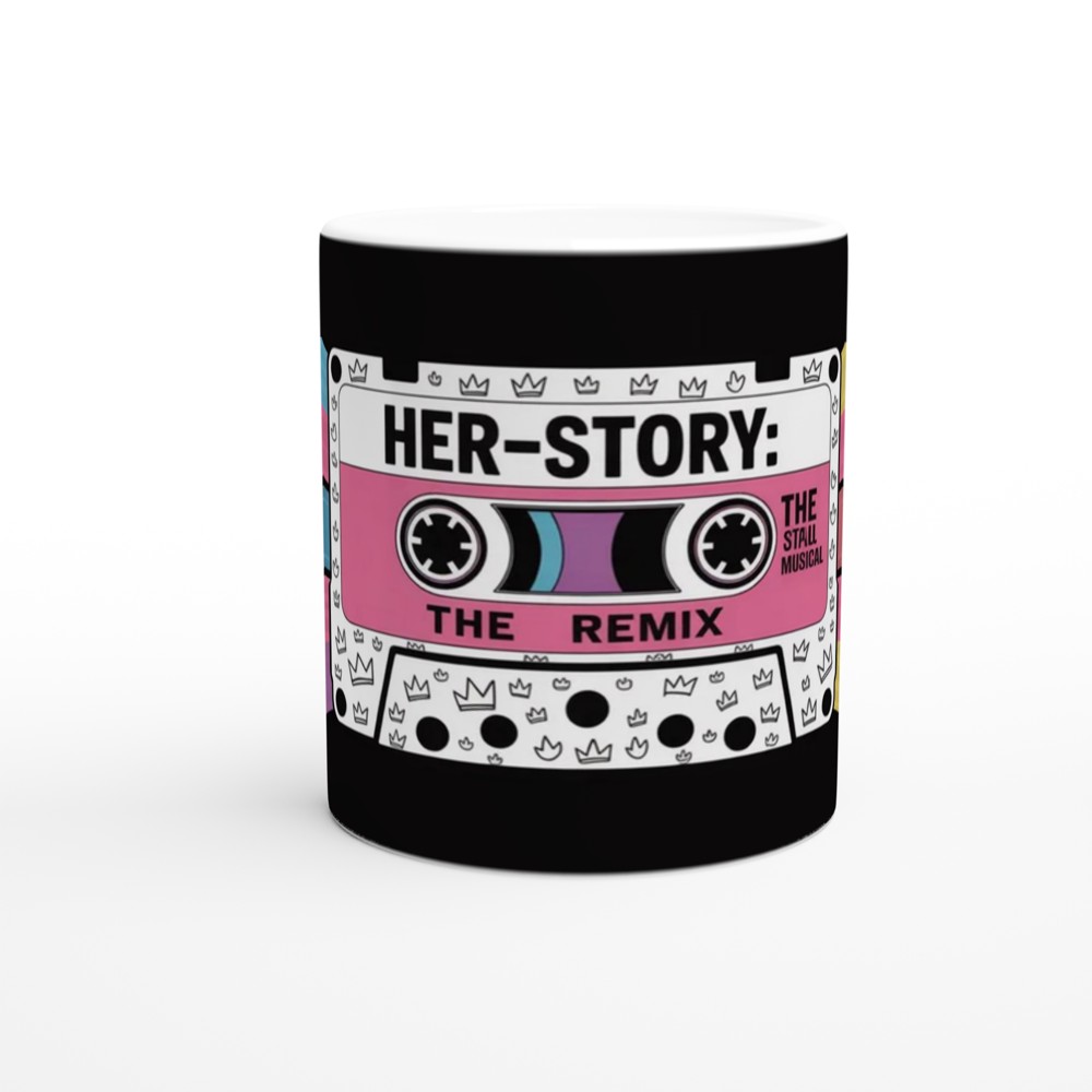 Her-Story The Remix Retro Cassette Tape Design Mug — view 11