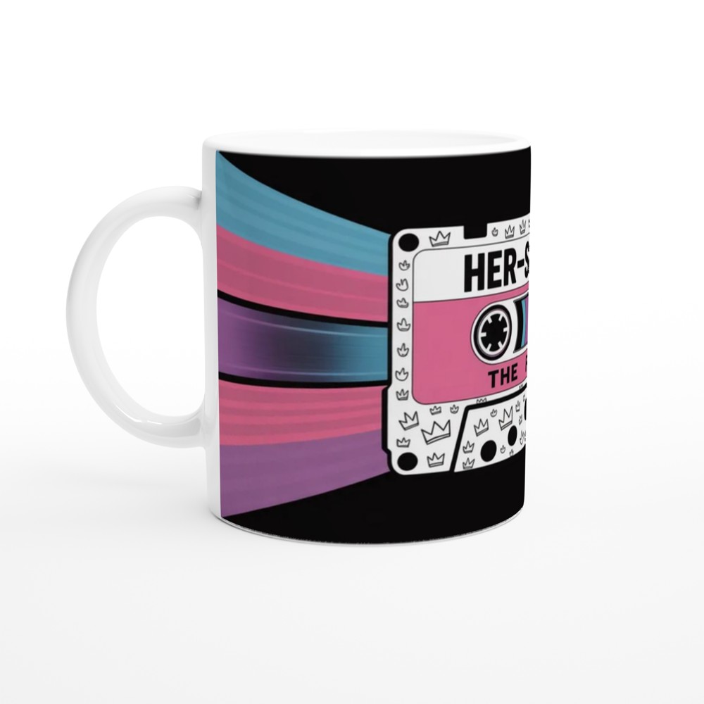 Her-Story The Remix Retro Cassette Tape Design Mug — view 10