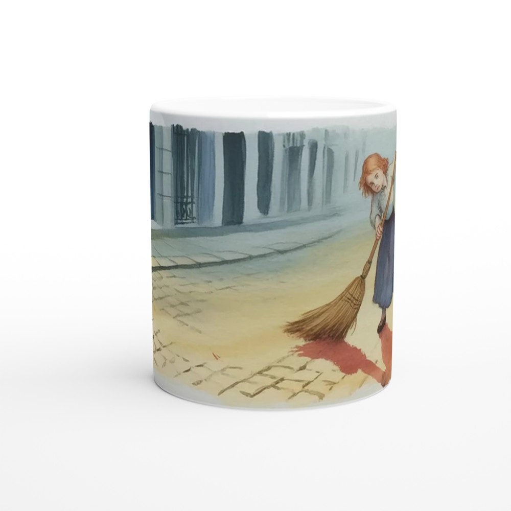 Les Miserables Mug | Cosette Sweeping Paris Street Illustration | Musical Theatre Gift | West End Show Present — view 11