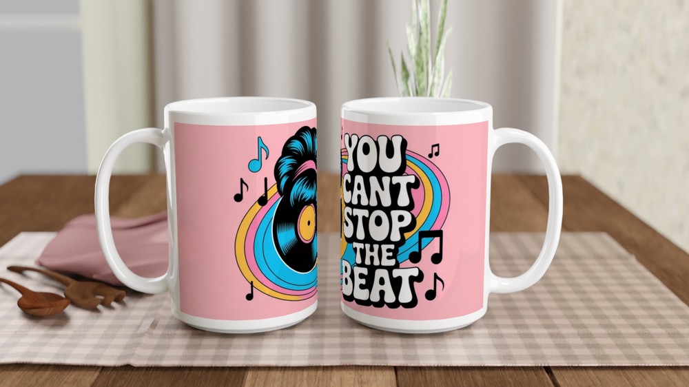 Hairspray Musical Mug | 'You Can't Stop The Beat' Quote | Retro Theatre Gift | West End Present — view 2