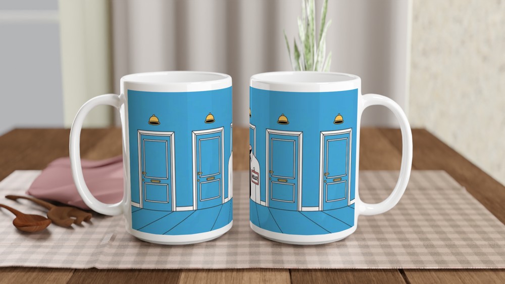 Book of Mormon Mug | Hello Musical Theatre Gift | Elder Price Doorbell Mug | Theatre Lover Present — view 2