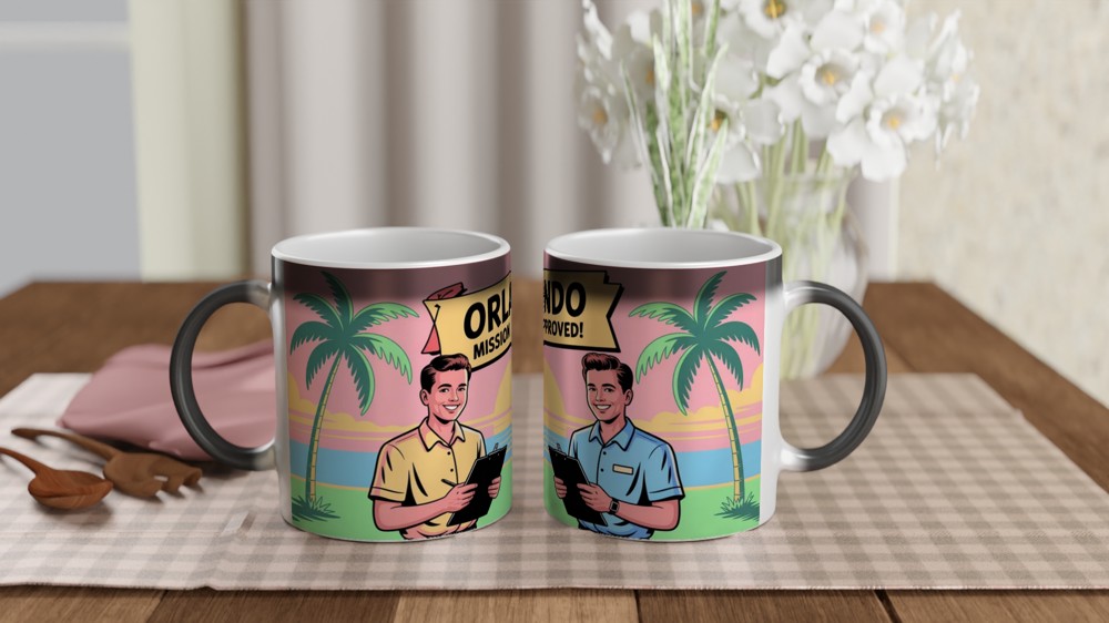 Book of Mormon Mug | Orlando Mission Approved Design | Musical Theatre Gift | Retro Florida Postcard Mug for West End Fans — view 3