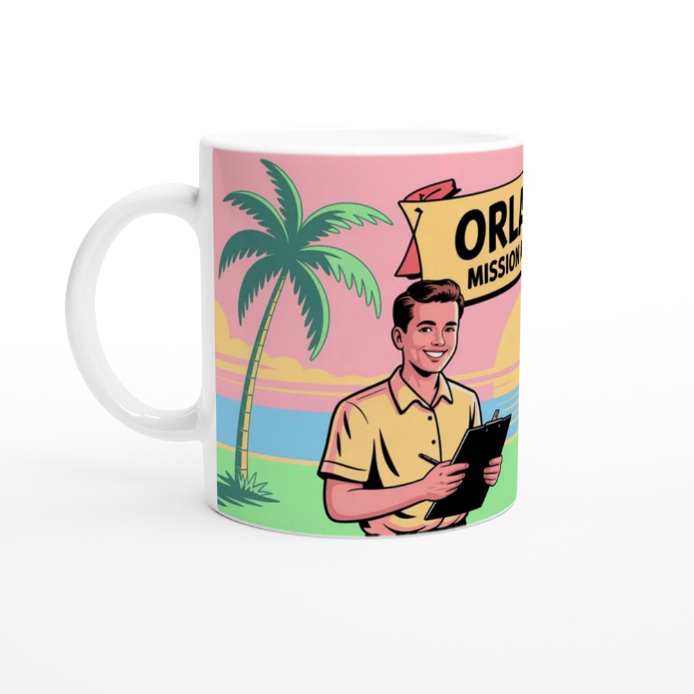 Book of Mormon Mug | Orlando Mission Approved Design | Musical Theatre Gift | Retro Florida Postcard Mug for West End Fans — view 10