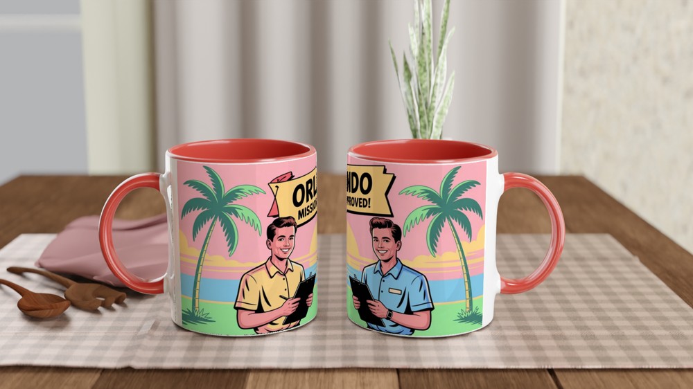 Book of Mormon Mug | Orlando Mission Approved Design | Musical Theatre Gift | Retro Florida Postcard Mug for West End Fans — view 7