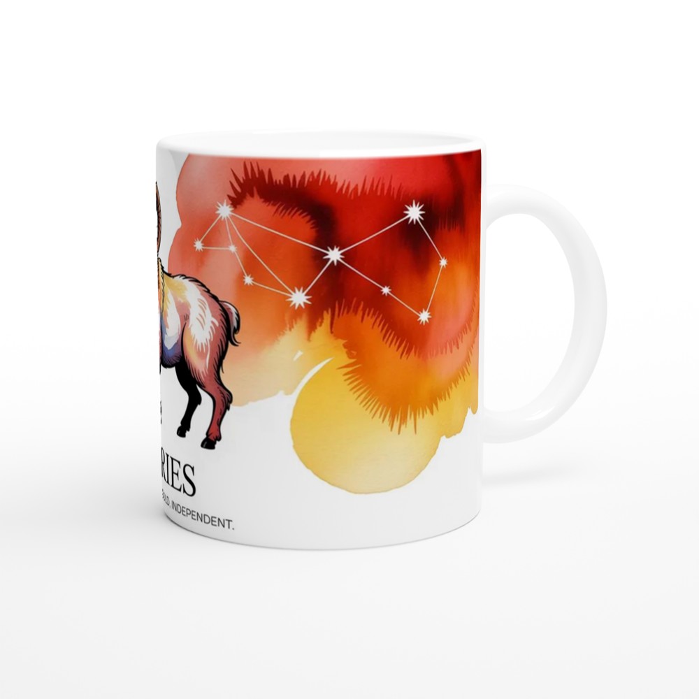 Aries Mug | Zodiac Ram Astrology Gift | Star Sign Birthday Present | Watercolor Constellation Mug — view 12