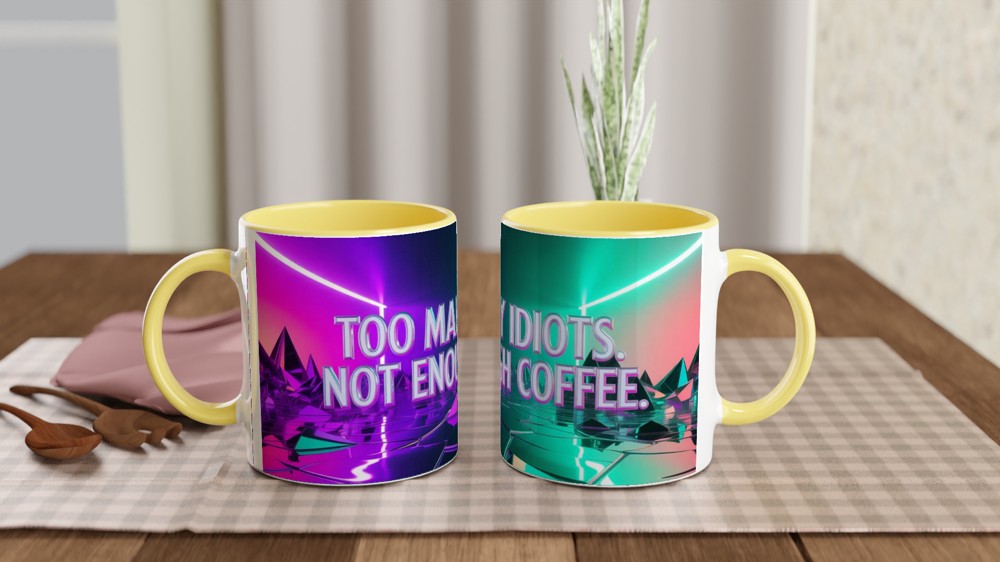 Funny Coffee Mug | 'Too Many Idiots' Rude Office Gift | Colleague Birthday Present | Sarcastic Work Mug — view 8