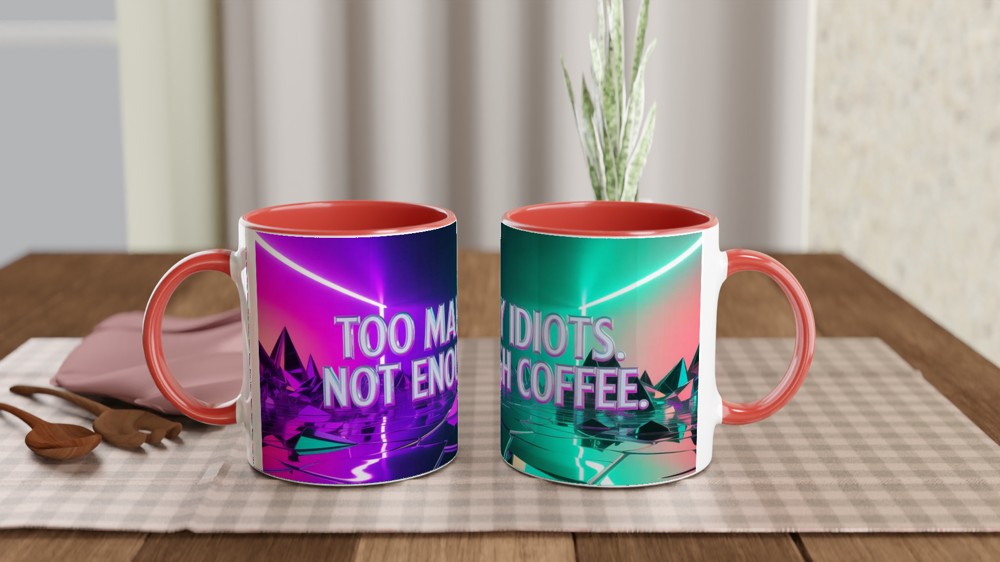 Funny Coffee Mug | 'Too Many Idiots' Rude Office Gift | Colleague Birthday Present | Sarcastic Work Mug — view 7