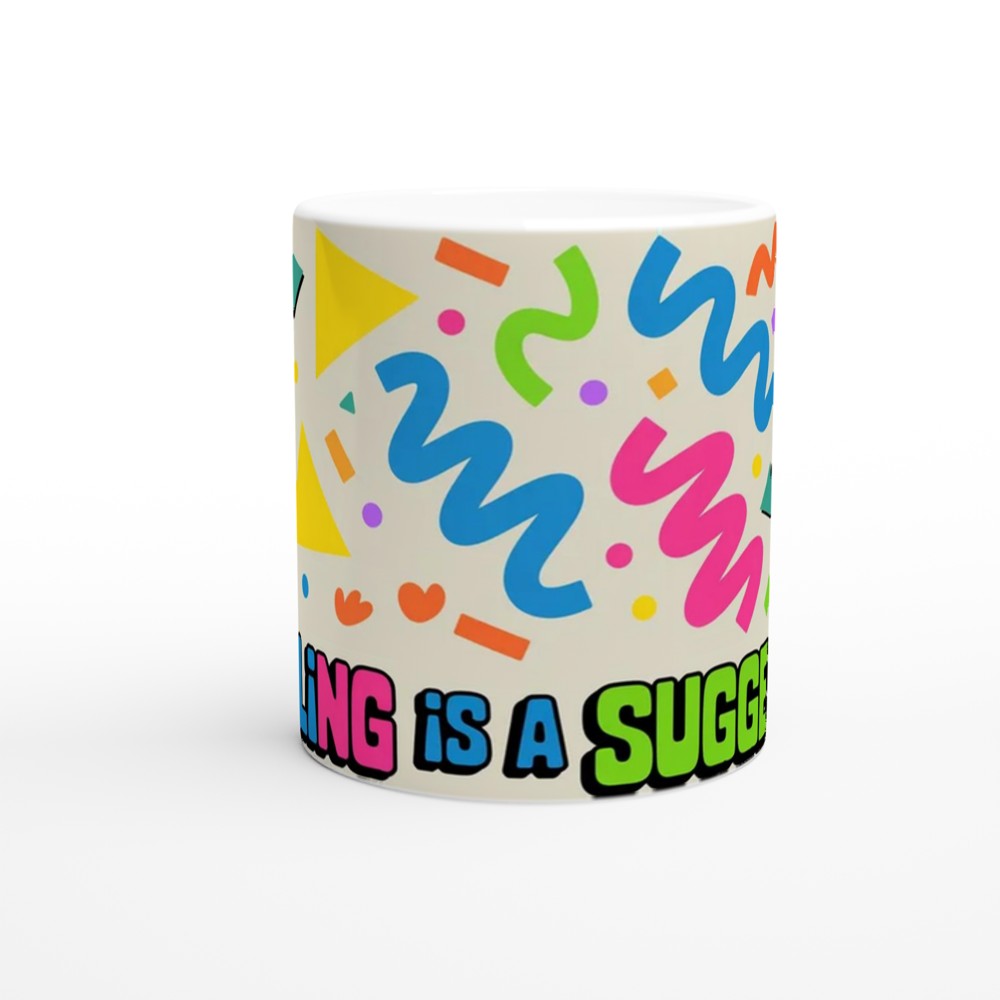 Spelling is a Suggestion Mug | Funny Quote Mug | Retro 90s Memphis Design | Gift for Colleague or Best Friend — view 11