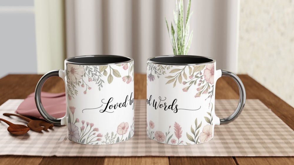 Loved Beyond Words Mug | Botanical Cottagecore Flower Gift | Mother's Day and Valentine's Present | Romantic Gift for Her — view 9