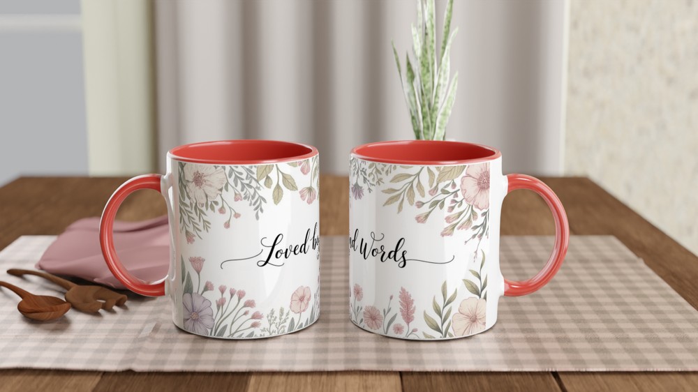 Loved Beyond Words Mug | Botanical Cottagecore Flower Gift | Mother's Day and Valentine's Present | Romantic Gift for Her — view 7