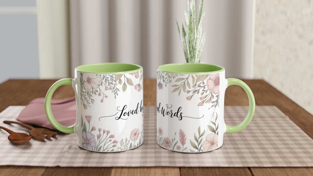 Loved Beyond Words Mug | Botanical Cottagecore Flower Gift | Mother's Day and Valentine's Present | Romantic Gift for Her — view 5