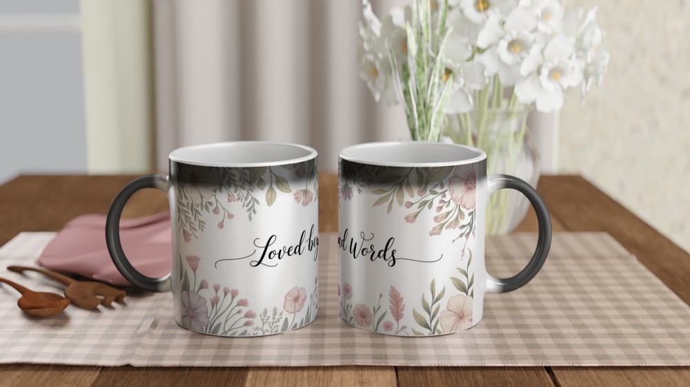 Loved Beyond Words Mug | Botanical Cottagecore Flower Gift | Mother's Day and Valentine's Present | Romantic Gift for Her — view 3