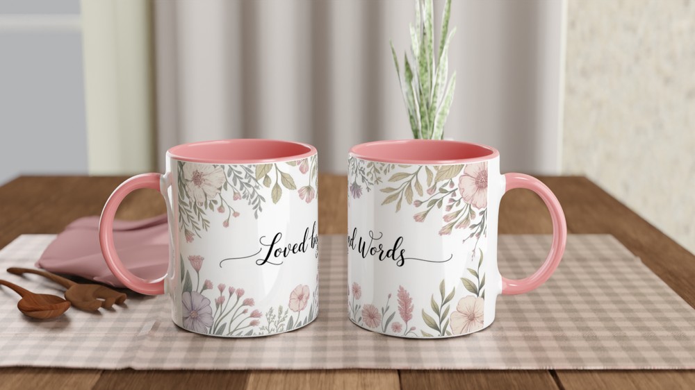 Loved Beyond Words Mug | Botanical Cottagecore Flower Gift | Mother's Day and Valentine's Present | Romantic Gift for Her — view 6
