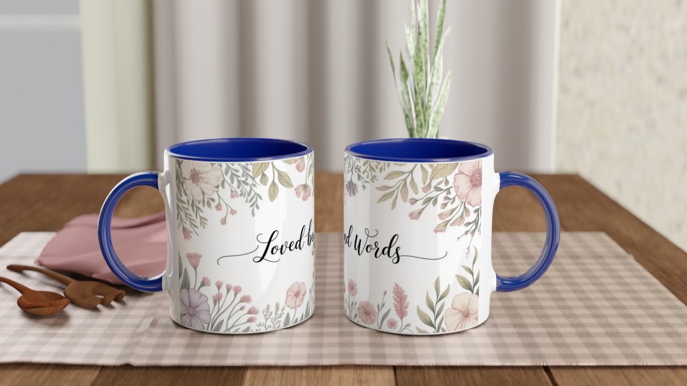 Loved Beyond Words Mug | Botanical Cottagecore Flower Gift | Mother's Day and Valentine's Present | Romantic Gift for Her — view 4