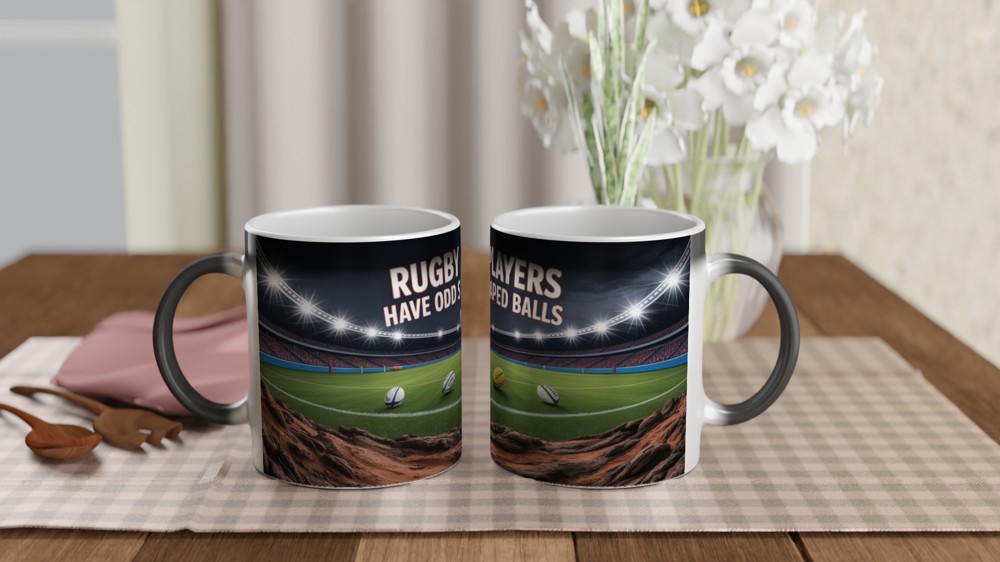 Rugby Mug | Rugby Players Have Odd Shaped Balls Quote | Funny Rugby Gift for Him | Best Friend Birthday Present — view 3