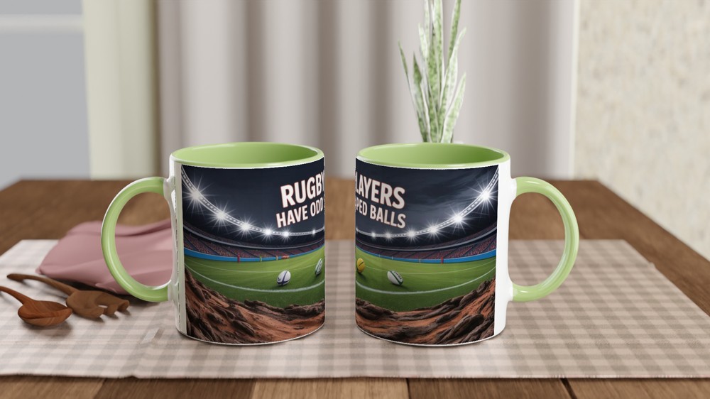 Rugby Mug | Rugby Players Have Odd Shaped Balls Quote | Funny Rugby Gift for Him | Best Friend Birthday Present — view 5