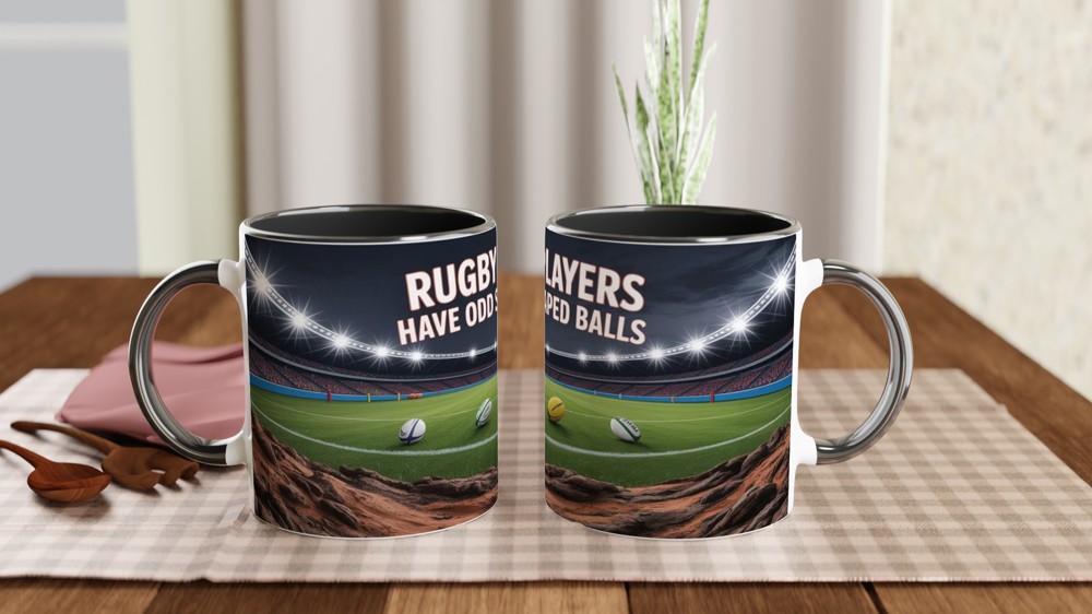 Rugby Mug | Rugby Players Have Odd Shaped Balls Quote | Funny Rugby Gift for Him | Best Friend Birthday Present — view 9
