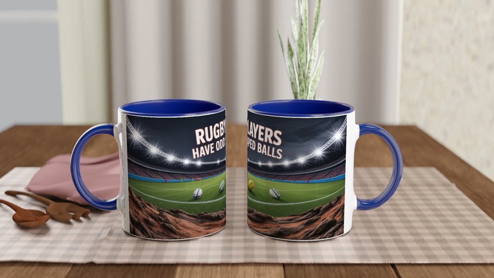 Rugby Mug | Rugby Players Have Odd Shaped Balls Quote | Funny Rugby Gift for Him | Best Friend Birthday Present — view 4