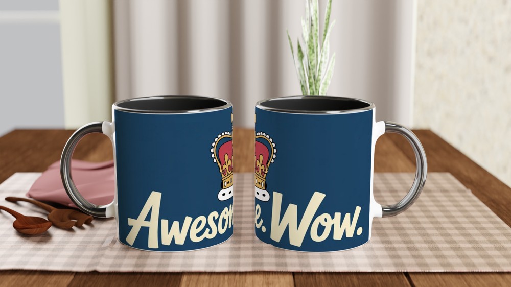 Hamilton Mug | King George Crown | 'Awesome Wow' Quote | Musical Theatre Gift | Best Friend Present — view 9