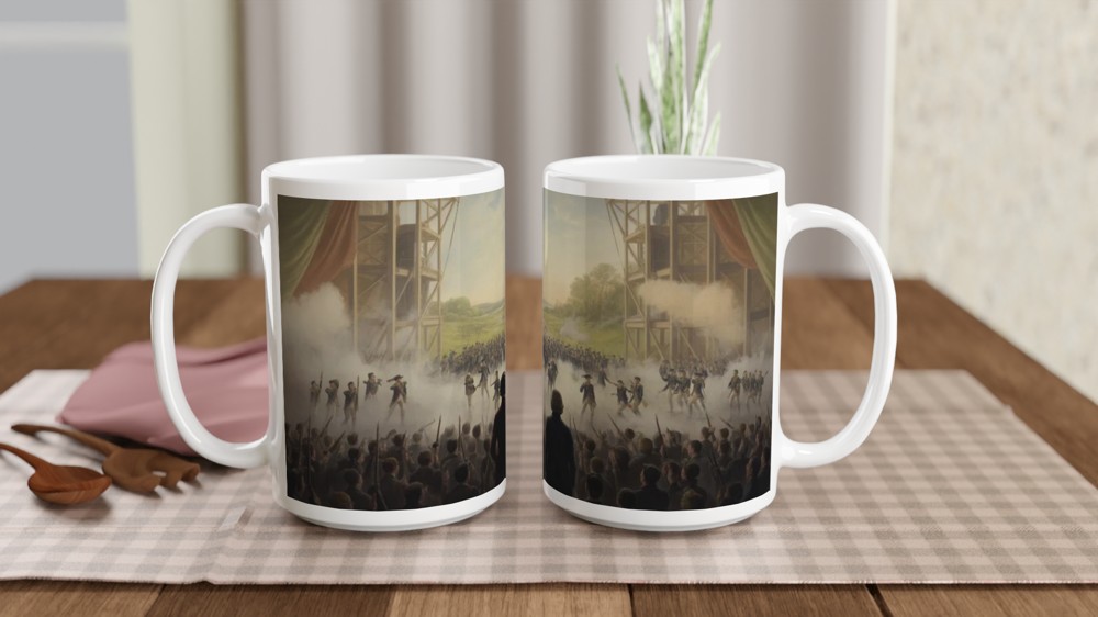 Revolutionary War Battle Theatre Stage Painting — view 2