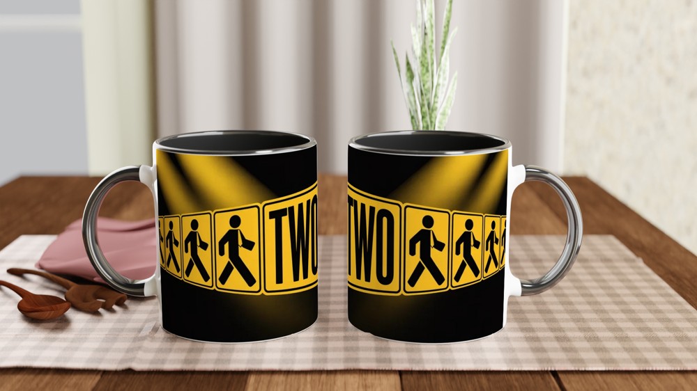 Book of Mormon Mug | Two by Two Musical Theatre Gift | Elder Crossing Design | Funny West End Present for Best Friend — view 9