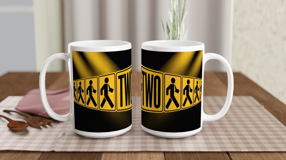 Book of Mormon Mug | Two by Two Musical Theatre Gift | Elder Crossing Design | Funny West End Present for Best Friend — view 2