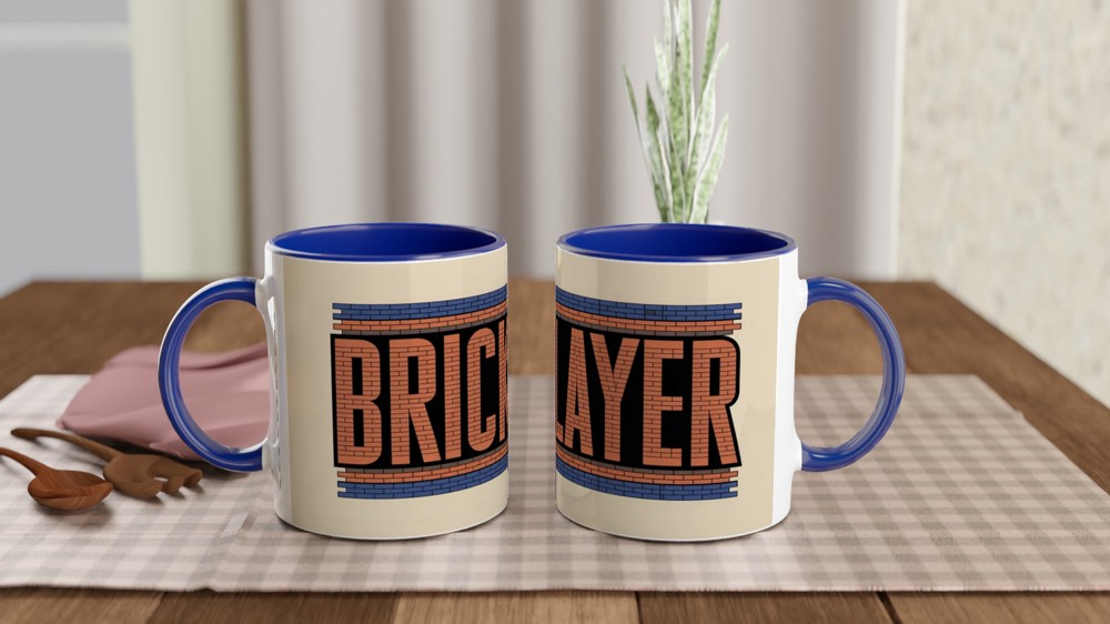 Bricklayer Mug | Builder Gift | Funny Masonry Brick Design | Father's Day Gift for Dad — view 4