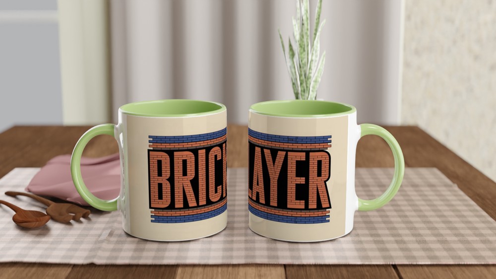 Bricklayer Mug | Builder Gift | Funny Masonry Brick Design | Father's Day Gift for Dad — view 5