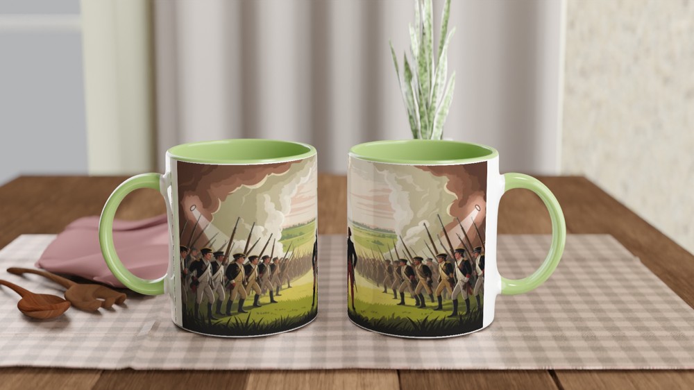 American Revolutionary War Battle Scene Illustration Mug — view 5