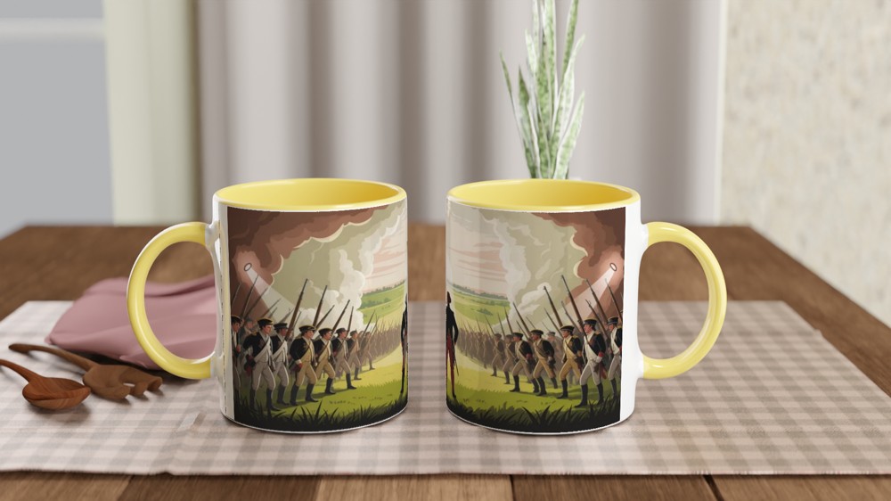 American Revolutionary War Battle Scene Illustration Mug — view 8