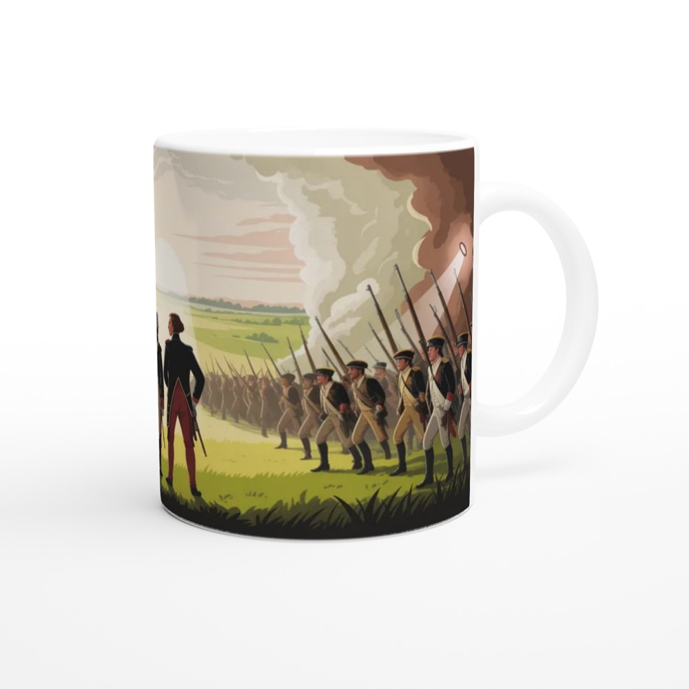 American Revolutionary War Battle Scene Illustration Mug — view 12