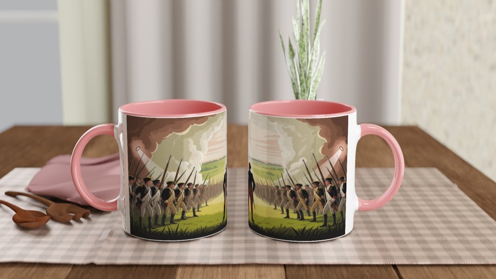 American Revolutionary War Battle Scene Illustration Mug — view 6