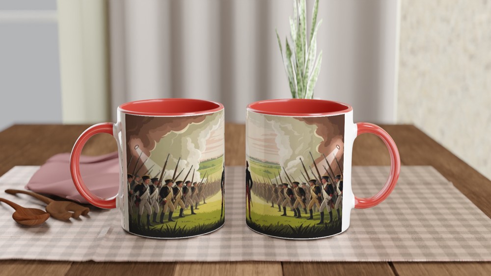 American Revolutionary War Battle Scene Illustration Mug — view 7