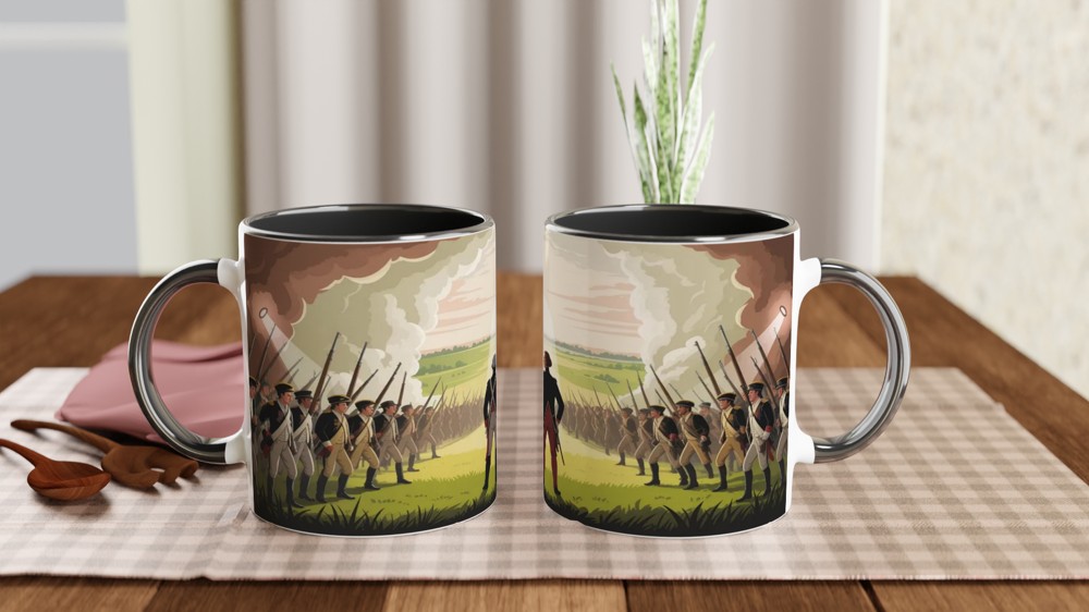 American Revolutionary War Battle Scene Illustration Mug — view 9