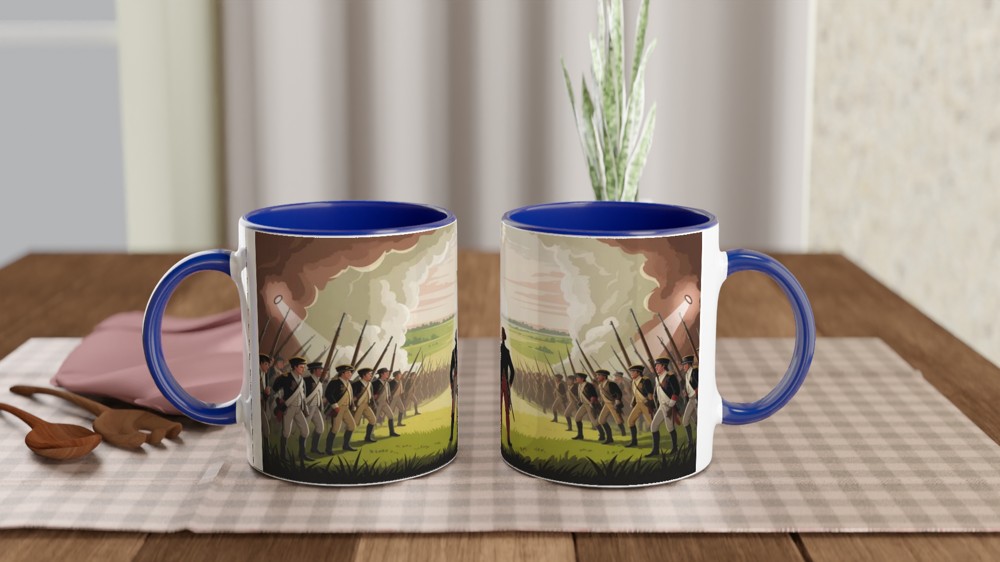 American Revolutionary War Battle Scene Illustration Mug — view 4