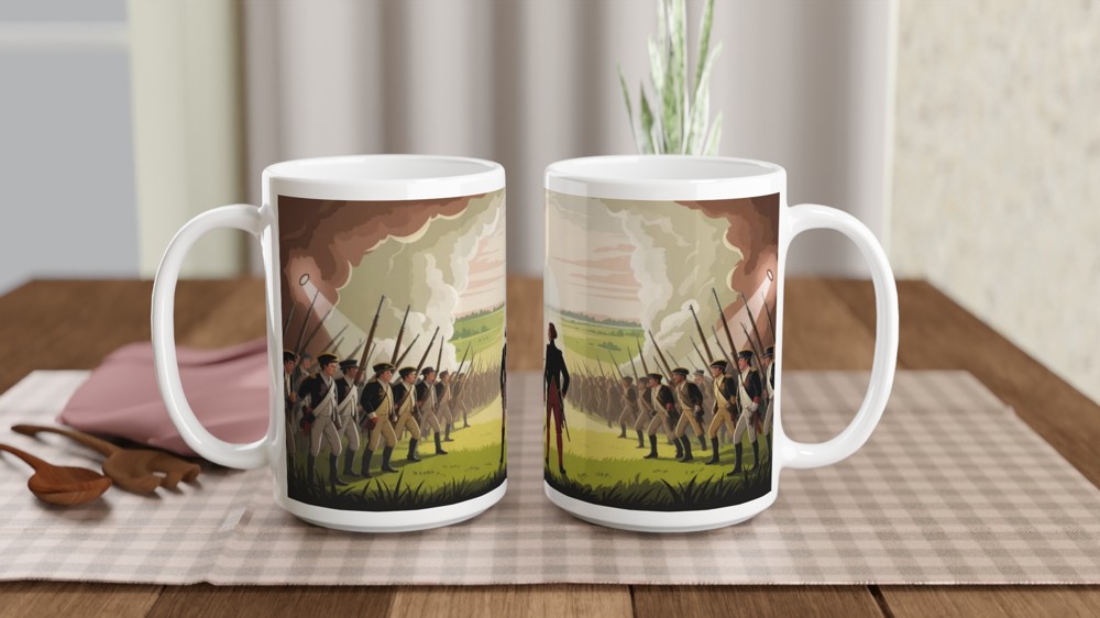 American Revolutionary War Battle Scene Illustration Mug — view 2