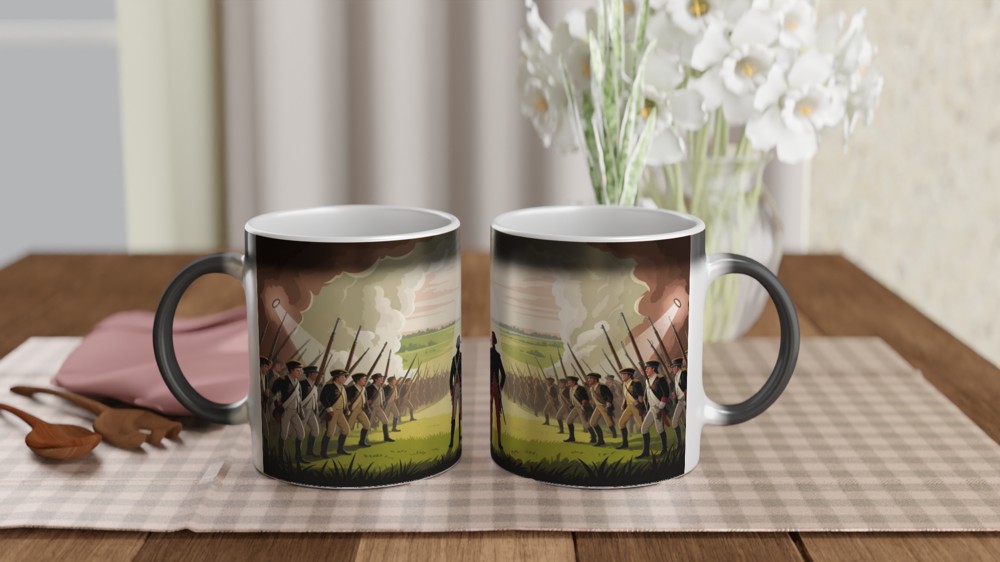 American Revolutionary War Battle Scene Illustration Mug — view 3