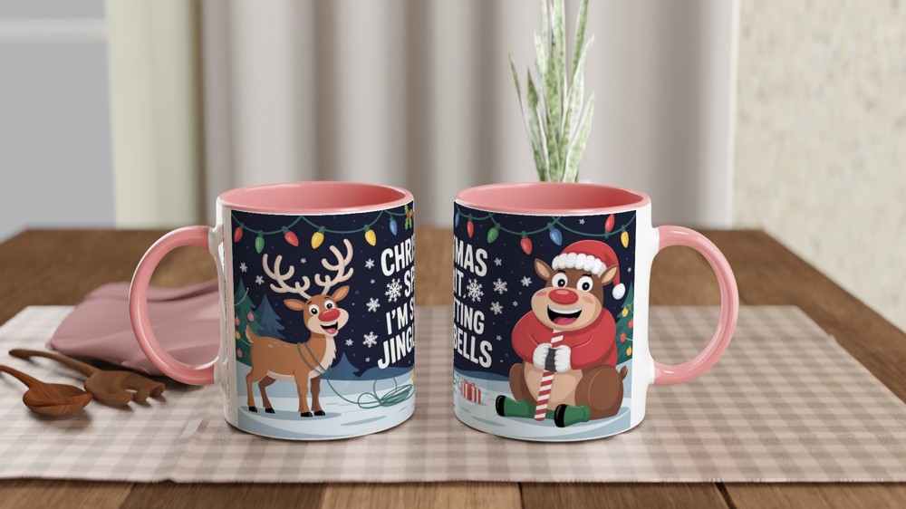 Funny Christmas Mug | Shitting Jingle Bells Reindeer Gift | Rude Festive Coffee Cup | Secret Santa Present for Best Friend — view 6