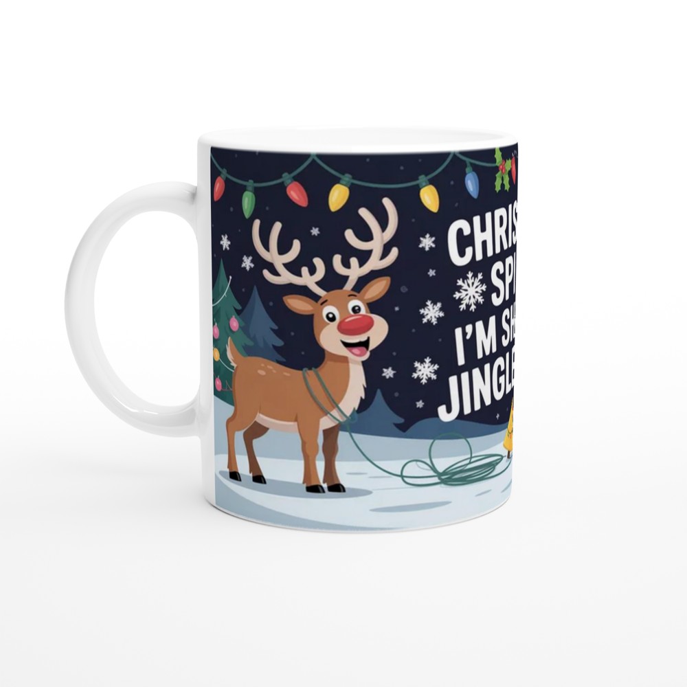 Funny Christmas Mug | Shitting Jingle Bells Reindeer Gift | Rude Festive Coffee Cup | Secret Santa Present for Best Friend — view 10