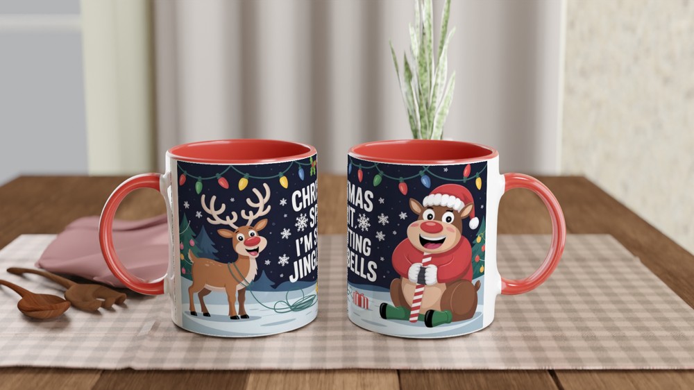Funny Christmas Mug | Shitting Jingle Bells Reindeer Gift | Rude Festive Coffee Cup | Secret Santa Present for Best Friend — view 7