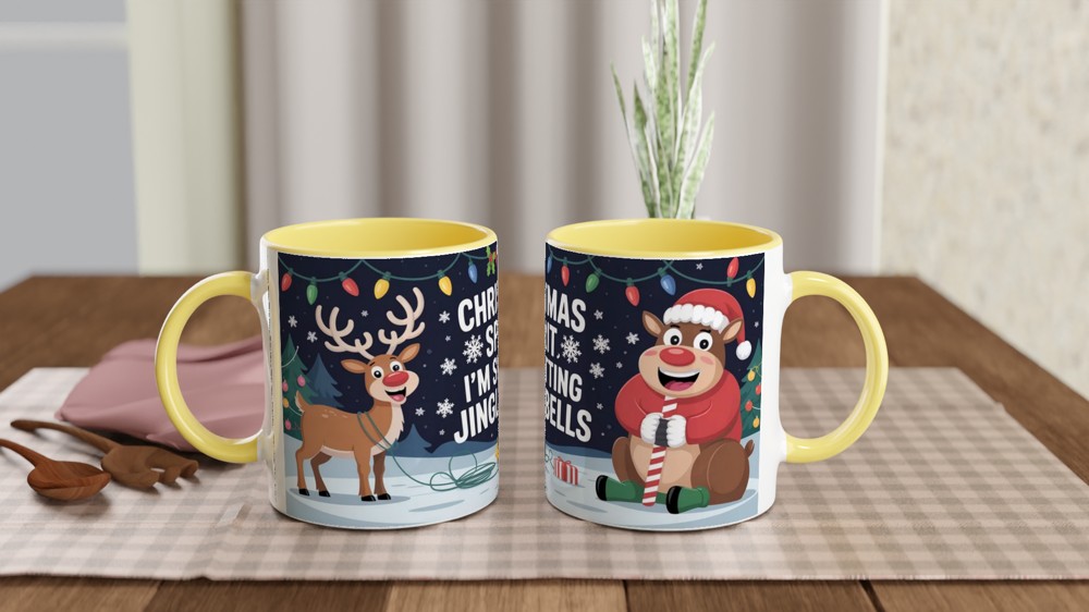 Funny Christmas Mug | Shitting Jingle Bells Reindeer Gift | Rude Festive Coffee Cup | Secret Santa Present for Best Friend — view 8