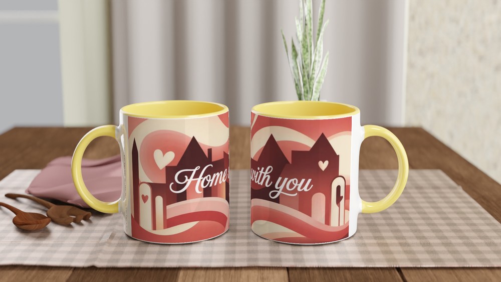 Home Is With You – Romantic Hearts & Houses Mug — view 8